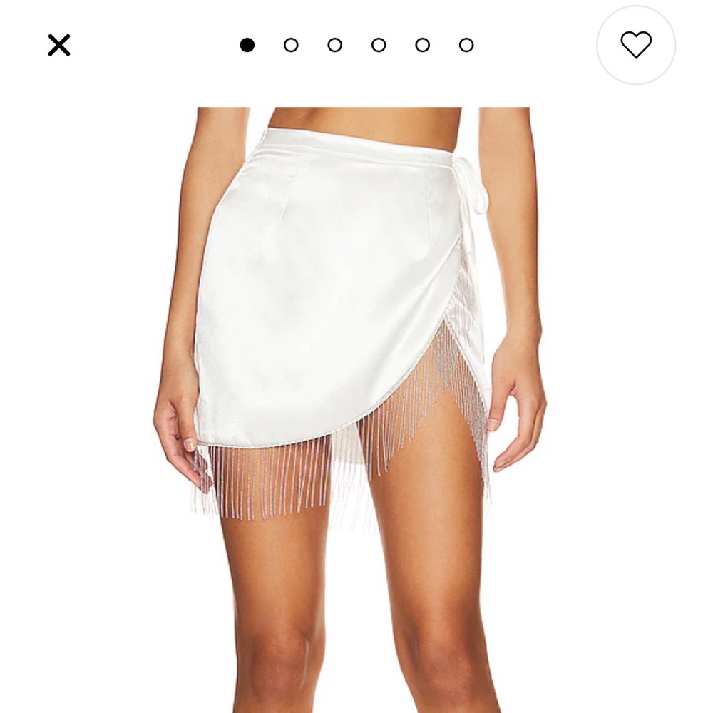 Superdown Penelope Fringe Satin Skirt